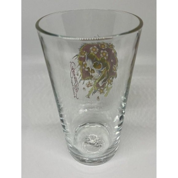 Ed Hardy Glass Cup Lightning Bolt Skull Japan Christian Audigier Flower Baller - Picture 5 of 12